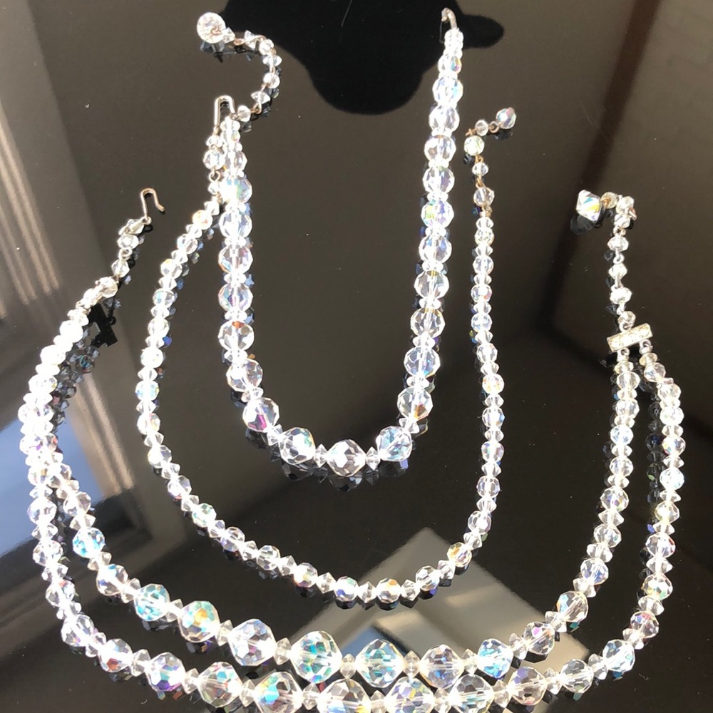 1950’s Vtg Aurora Borealis Stackable Necklace - image 5